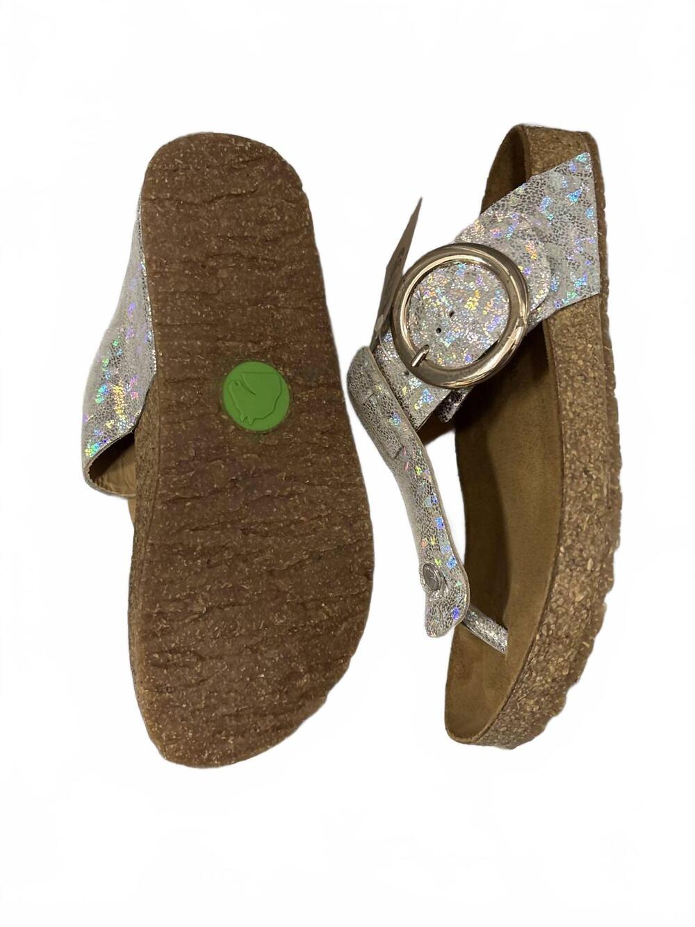 NEW HAFLINGER women's corinna sandal in beige glitter